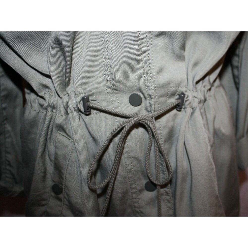 Ann Taylor LOFT Army Green Military Style Jacket Size Medium Cinch waist Utility - Picture 8 of 11